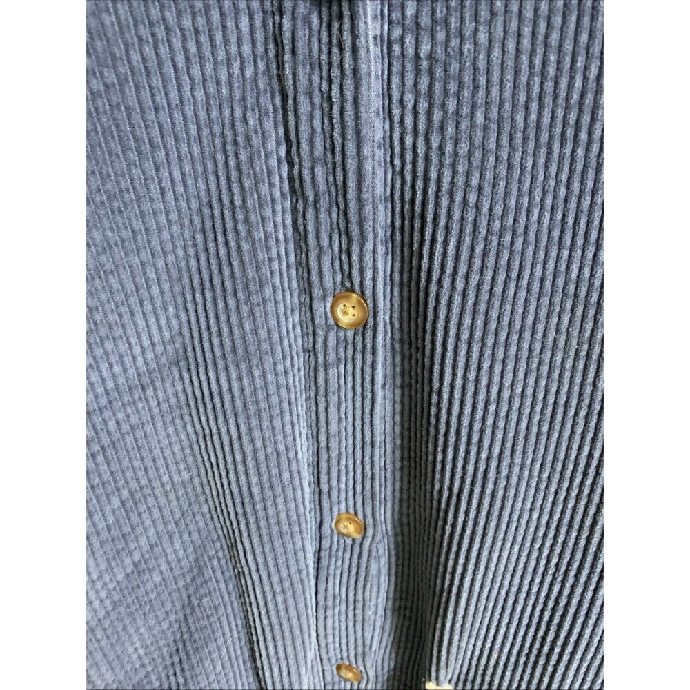 LL Bean Corduroy Flannel Lined Shirt Jacket Womens M Navy Blue barn chore - Picture 4 of 10